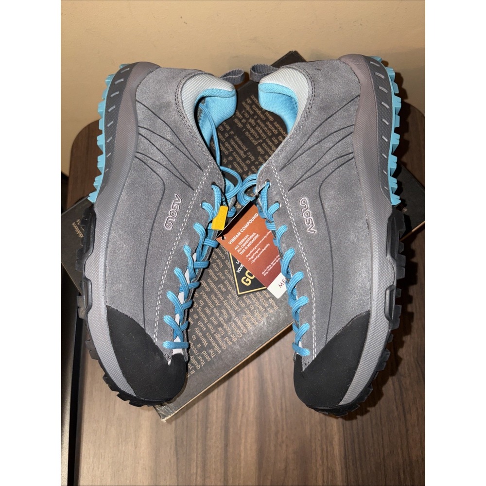 NIB ASOLO Space GV Hiking Shoe Goretex Women's 8.5 Gray Blue Vibram $170 - Picture 10 of 16